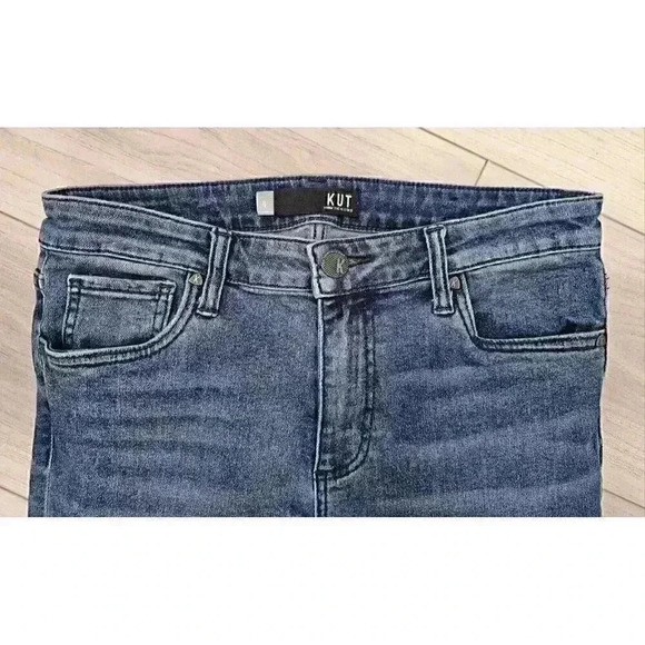 KUT From The Kloth Womens Chrissie Straight Leg Distressed Jeans Fray Size 6 - Picture 7 of 11